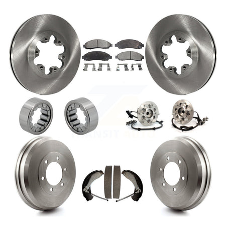 Front Rear Hub Bearing Brake Rotor Pads Shoe Kit (10Pc) For Chevrolet Colorado GMC Canyon KBB-110146