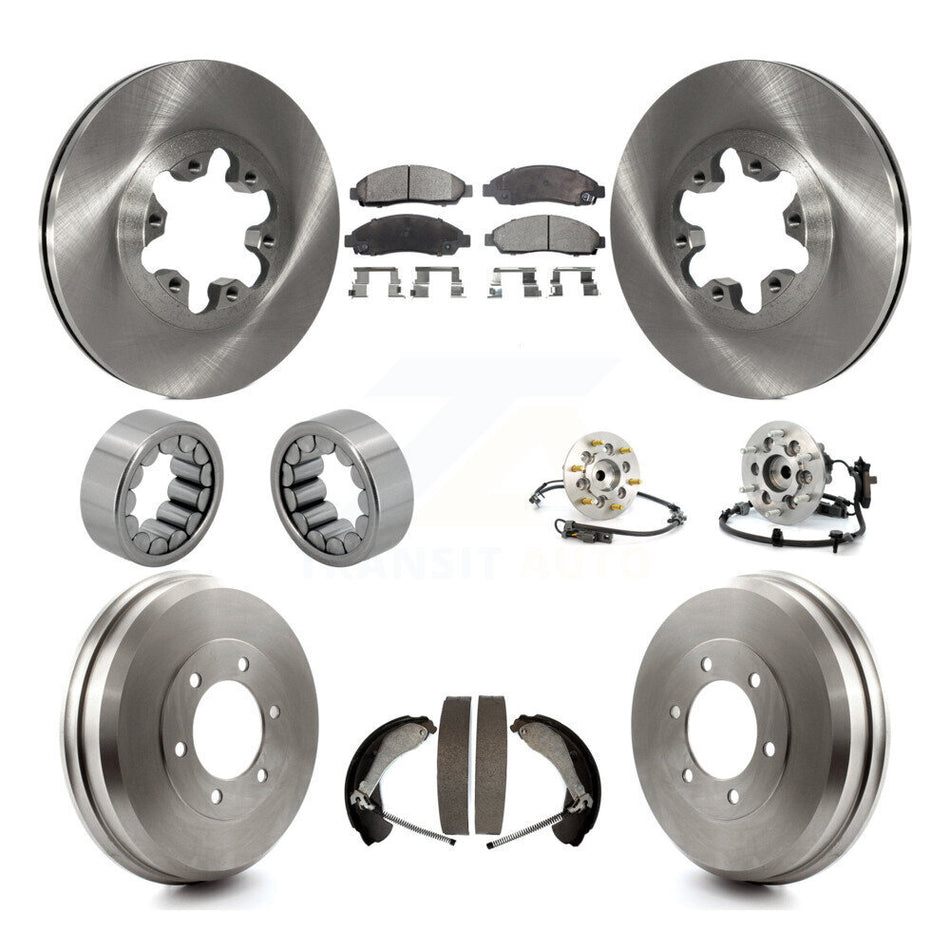 Front Rear Hub Bearing Brake Rotor Pads Shoe Kit (10Pc) For Chevrolet Colorado GMC Canyon KBB-110148