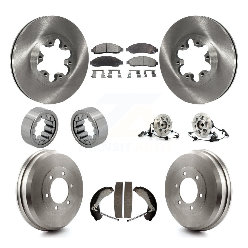Front Rear Hub Bearing Brake Rotor Pads Shoe Kit (10Pc) For Chevrolet Colorado GMC Canyon KBB-110150