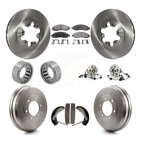 Front Rear Hub Bearing Brake Rotor Pads Shoe Kit (10Pc) For Chevrolet Colorado GMC Canyon KBB-110150