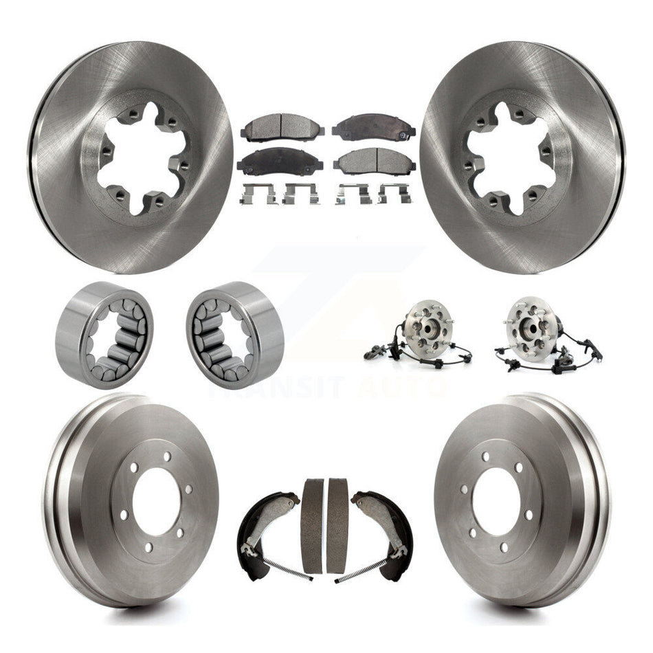 Front Rear Hub Bearing Brake Rotor Pads Shoe Kit (10Pc) For Chevrolet Colorado GMC Canyon KBB-110150