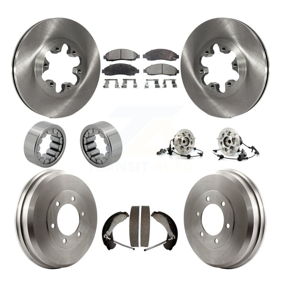 Front Rear Hub Bearing Brake Rotor Pads Shoe Kit (10Pc) For Chevrolet Colorado GMC Canyon KBB-110150