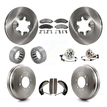 Front Rear Hub Bearing Brake Rotor Pads Shoe Kit (10Pc) For Chevrolet Colorado GMC Canyon KBB-110154