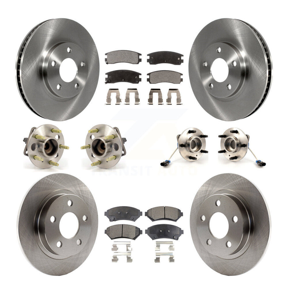 Front Rear Hub Bearings Assembly Disc Brake Rotors And Ceramic Pads Kit (10Pc) For Buick LeSabre Park Avenue Pontiac Bonneville Oldsmobile Aurora KBB-110161