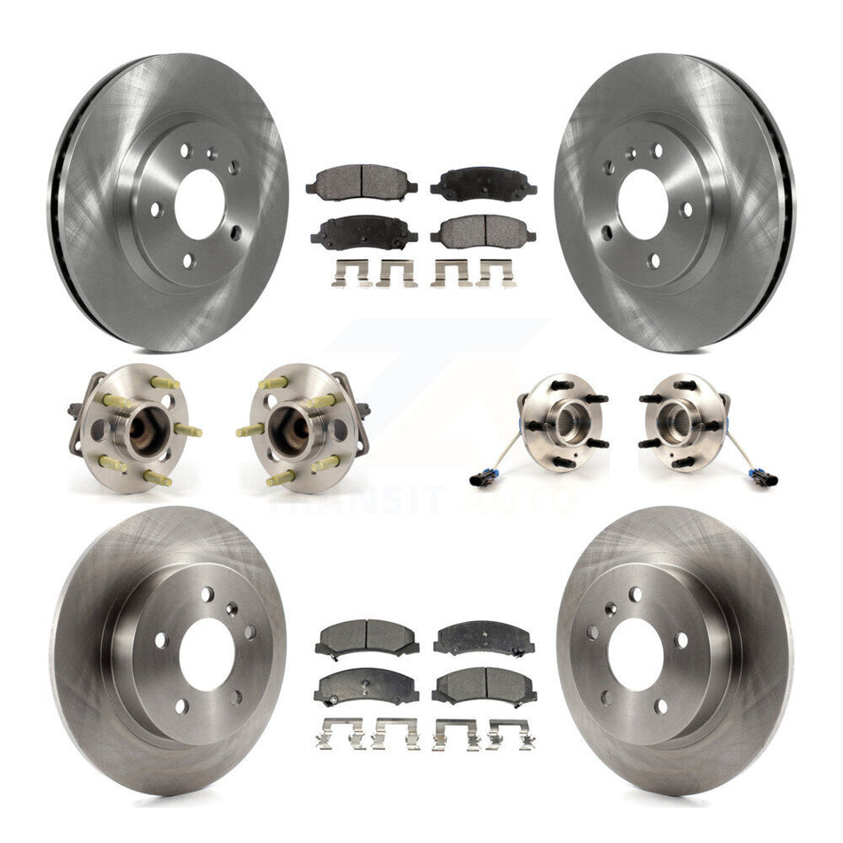 Front Rear Hub Bearings Assembly Disc Brake Rotors And Ceramic Pads Kit (10Pc) For Buick Lucerne KBB-110166