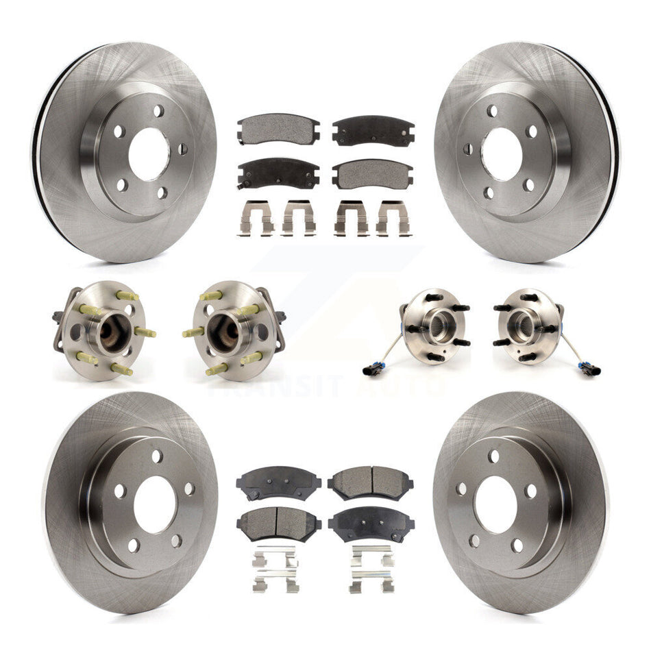 Front Rear Hub Bearings Assembly Disc Brake Rotors And Ceramic Pads Kit (10Pc) For 2005-2005 Buick LeSabre Pontiac Bonneville Park Avenue KBB-110168