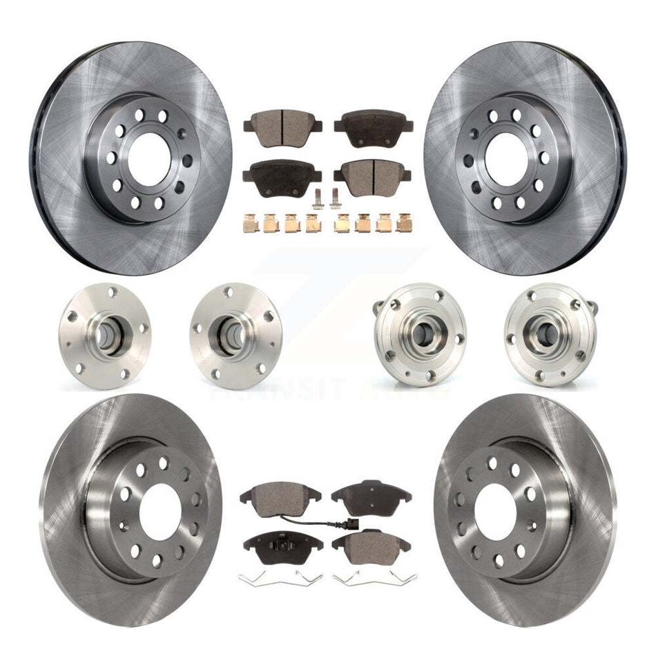 Front Rear Hub Bearings Assembly Disc Brake Rotors And Ceramic Pads Kit (10Pc) For Volkswagen Beetle KBB-110308
