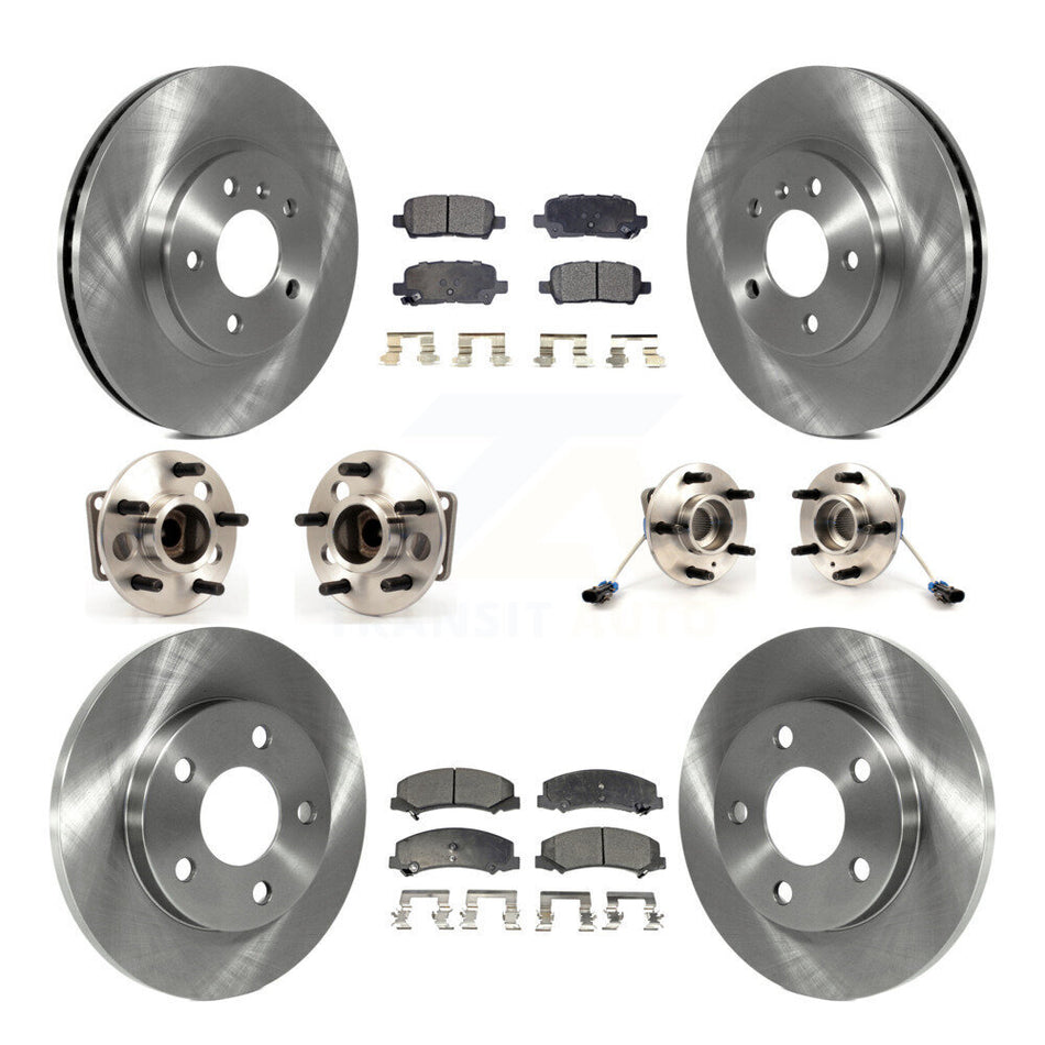 Front Rear Hub Bearings Assembly Disc Brake Rotors And Ceramic Pads Kit (10Pc) For Chevrolet Impala Limited KBB-110328