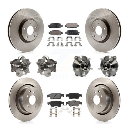 Front Rear Hub Bearing Disc Brake Rotors And Ceramic Pads Kit (10Pc) For INFINITI G35 Q60 KBB-110375