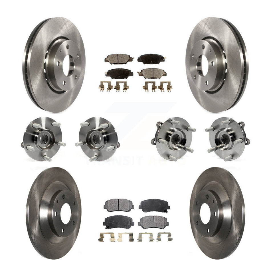 Front Rear Hub Bearings Assembly Disc Brake Rotors And Ceramic Pads Kit (10Pc) For Mazda CX-5 KBB-110463