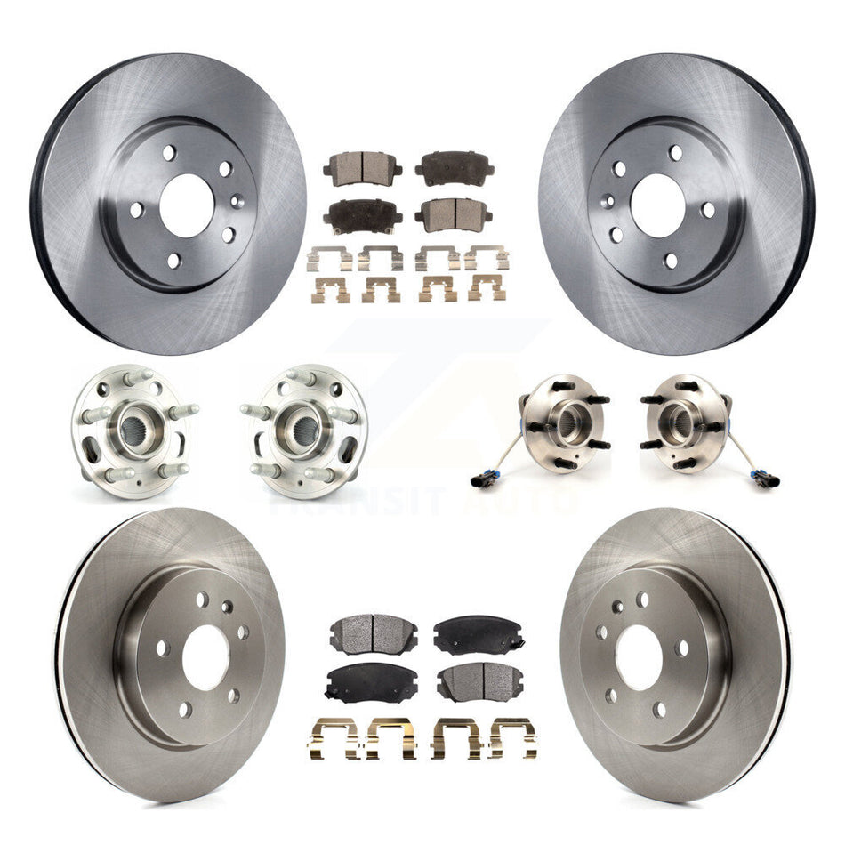 Front Rear Hub Bearings Assembly Disc Brake Rotors And Ceramic Pads Kit (10Pc) For 2010 Buick Allure KBB-110490