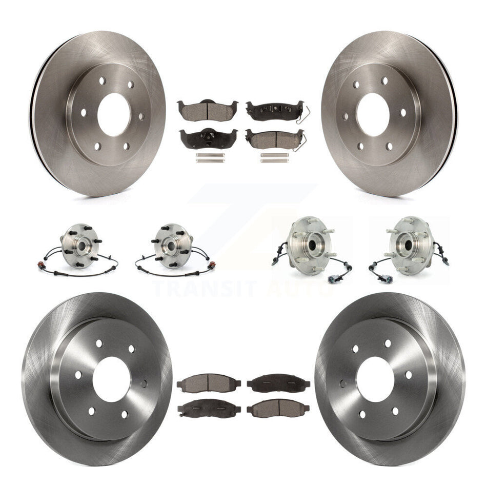 Front Rear Hub Bearings Assembly Disc Brake Rotors And Ceramic Pads Kit (10Pc) For Nissan Pathfinder Armada INFINITI QX56 KBB-110497