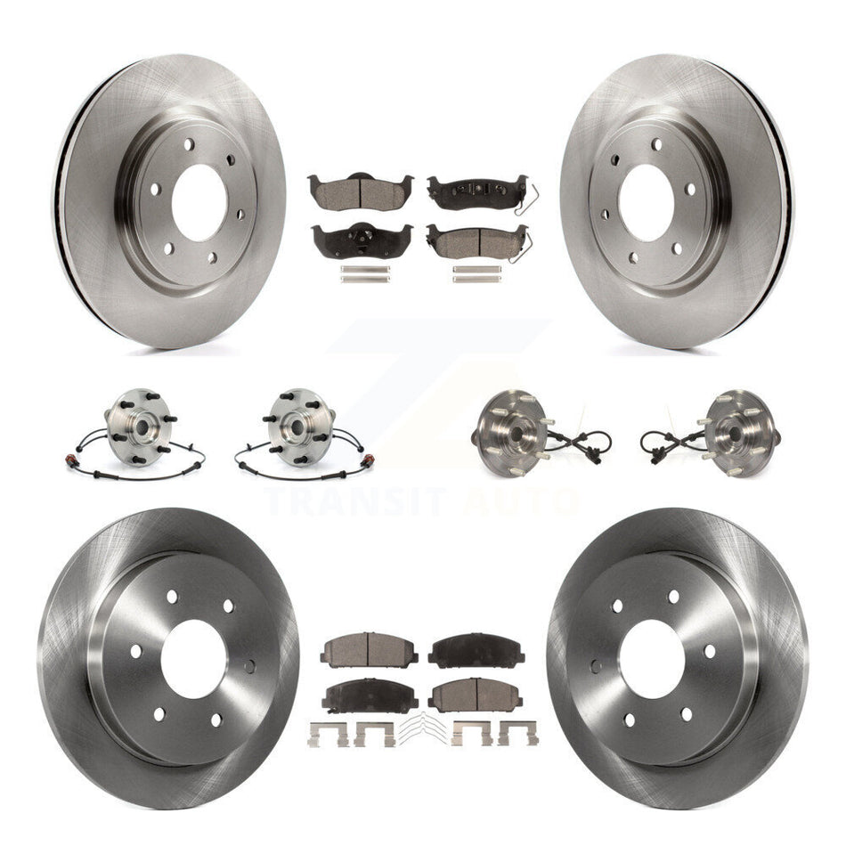 Front Rear Hub Bearings Assembly Disc Brake Rotors And Ceramic Pads Kit (10Pc) For 2012 Nissan Armada 4WD From 12 11 KBB-110504