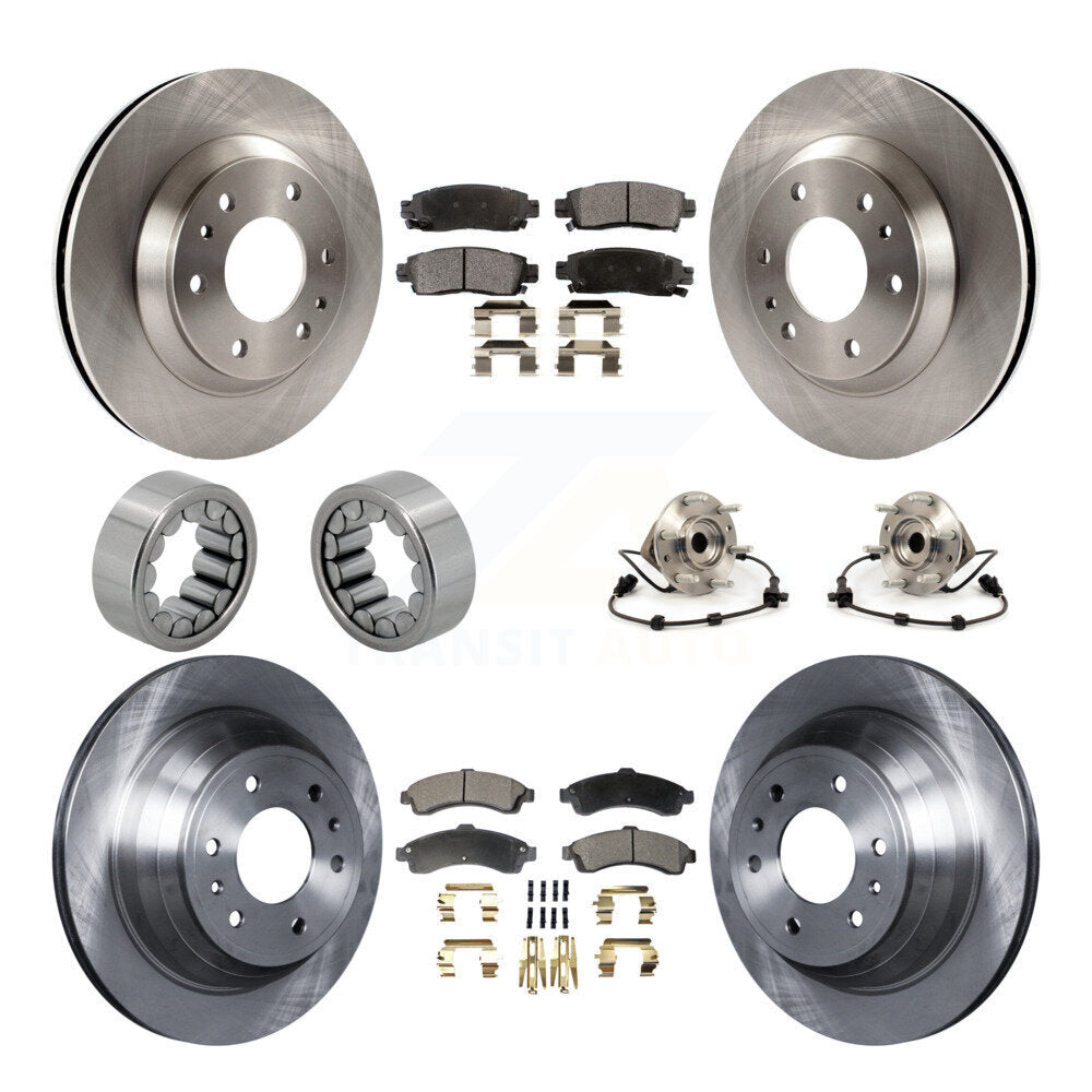 Front Rear Hub Bearing Brake Rotor Pad Shoe Kit (10Pc) For GMC Envoy Chevrolet Oldsmobile KBB-110559