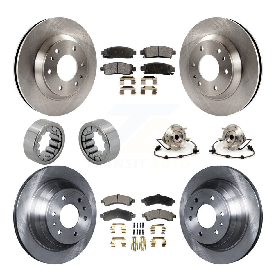 Front Rear Hub Bearing Brake Rotor Pad Shoe Kit (10Pc) For GMC Envoy Chevrolet Oldsmobile KBB-110559