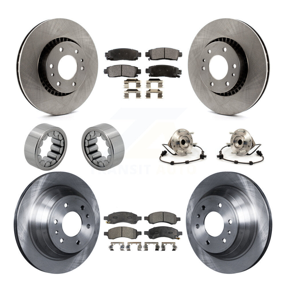 Front Rear Hub Bearing Brake Rotor & Pad Shoe Kit (10Pc) For Chevrolet Trailblazer GMC XL KBB-110560