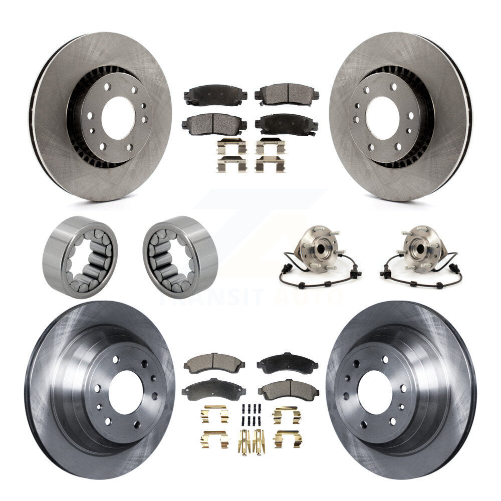 Front Rear Hub Bearing Brake Rotor & Pad Shoe Kit (10Pc) For Chevrolet GMC Trailblazer XL KBB-110561