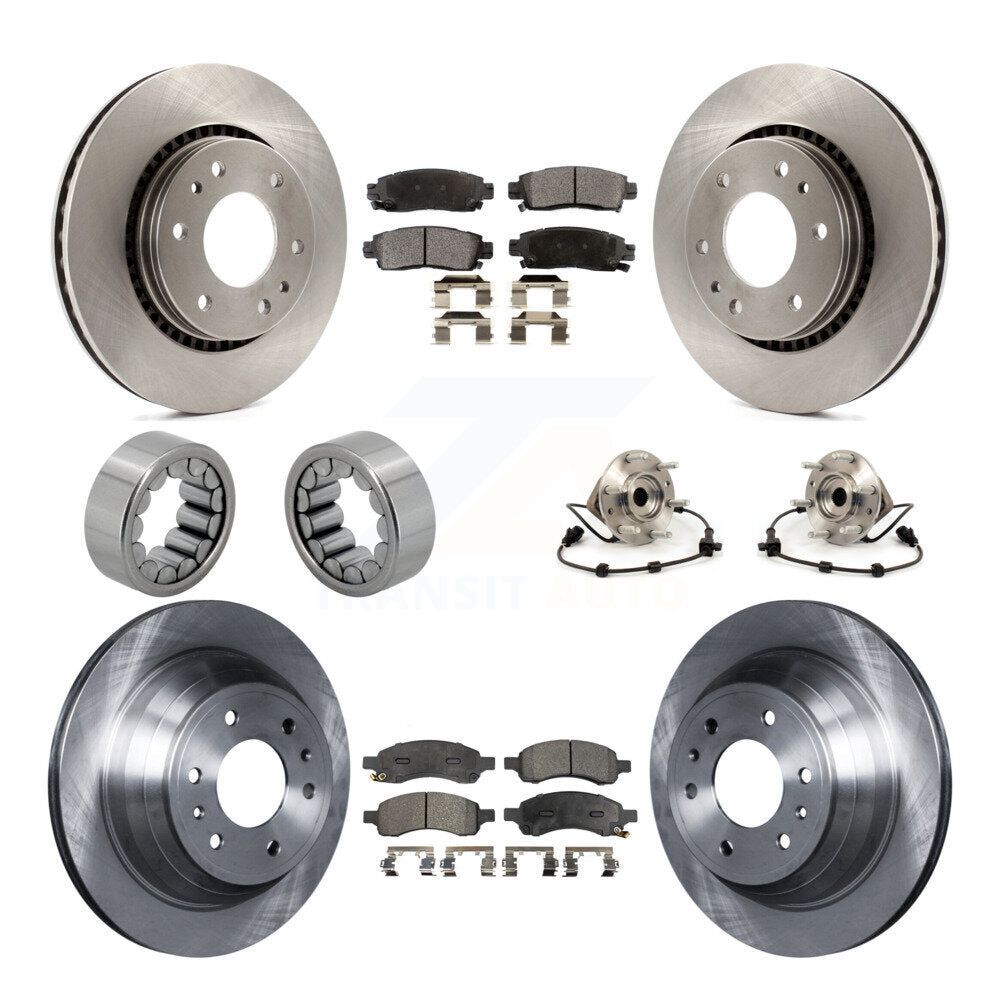 Front Rear Hub Bearing Disc Brake Rotor Pad Shoe Kit (10Pc) For Chevrolet Trailblazer GMC KBB-110562