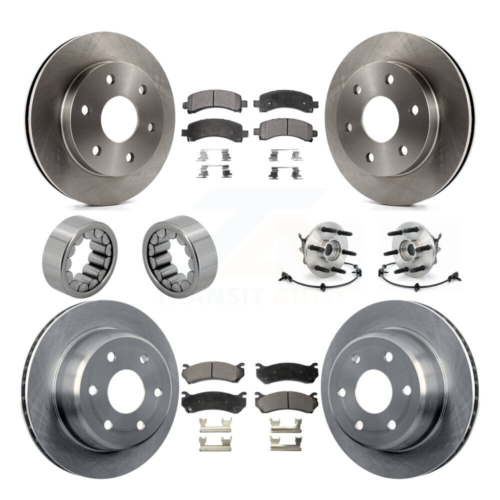 Front Rear Hub Bearing Brake Rotor Pad Shoe Kit (10Pc) For Chevrolet Express 1500 GMC AWD KBB-110570