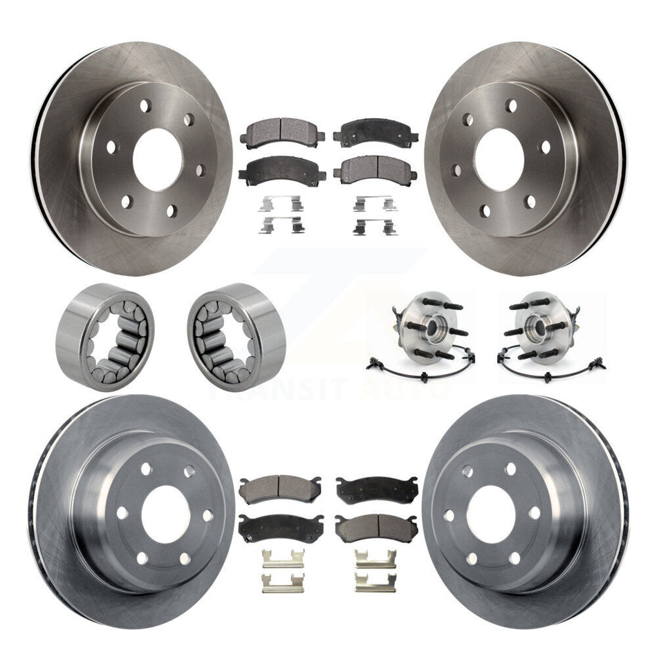 Front Rear Hub Bearing Brake Rotor Pad Shoe Kit (10Pc) For Chevrolet Express 1500 GMC AWD KBB-110570
