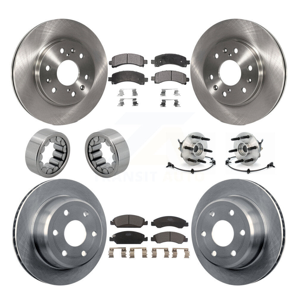 Front Rear Hub Bearing Brake Rotor Pad Shoe Kit (10Pc) For Chevrolet Express 1500 GMC AWD KBB-110571