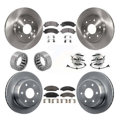 Front Rear Hub Bearing Brake Rotor Pad Shoe Kit (10Pc) For Chevrolet Express 1500 GMC AWD KBB-110571
