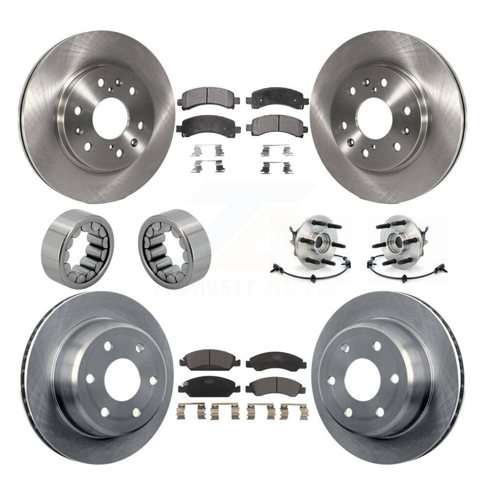 Front Rear Hub Bearing Brake Rotor Pad Shoe Kit (10Pc) For Chevrolet Express 1500 GMC AWD KBB-110571