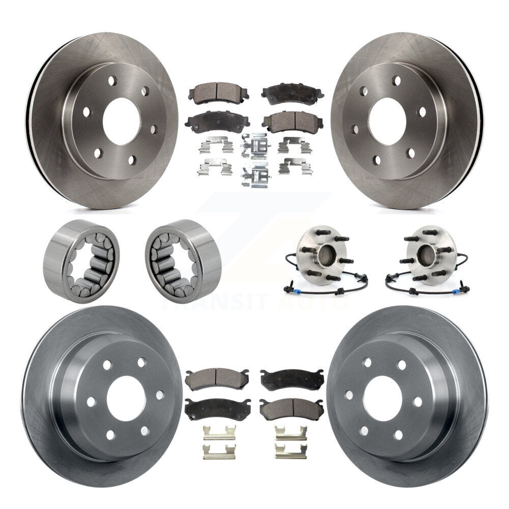 Front Rear Hub Bearing Brake Rotor & Pad Shoe Kit (10Pc) For Chevrolet Silverado 1500 GMC KBB-110573