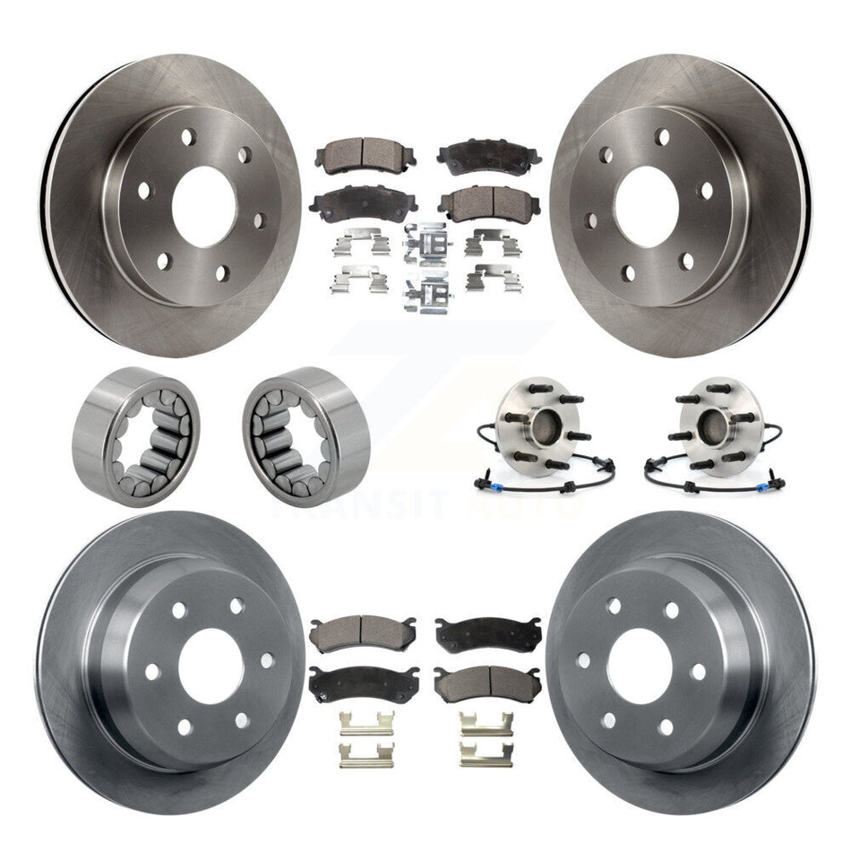 Front Rear Hub Bearing Brake Rotor & Pad Shoe Kit (10Pc) For Chevrolet Silverado 1500 GMC KBB-110573