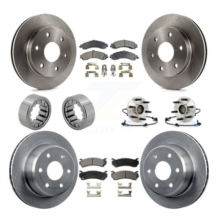 Front Rear Hub Bearing Brake Rotor & Pad Shoe Kit (10Pc) For Chevrolet Avalanche 1500 RWD KBB-110576