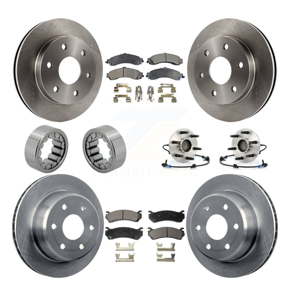 Front Rear Hub Bearing Brake Rotor & Pad Shoe Kit (10Pc) For Chevrolet Avalanche 1500 RWD KBB-110576