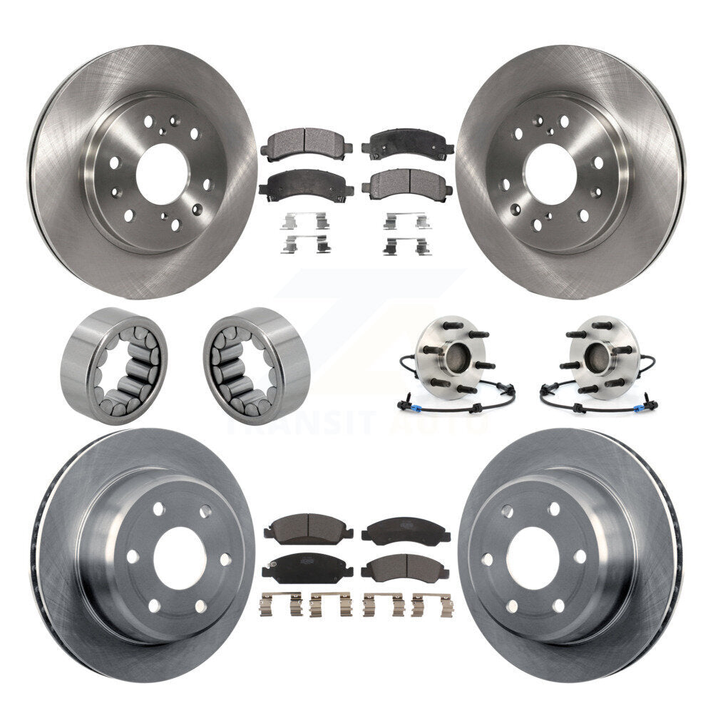Front Rear Hub Bearing Brake Rotor Pad Shoe Kit (10Pc) For Chevrolet Express 1500 GMC RWD KBB-110578