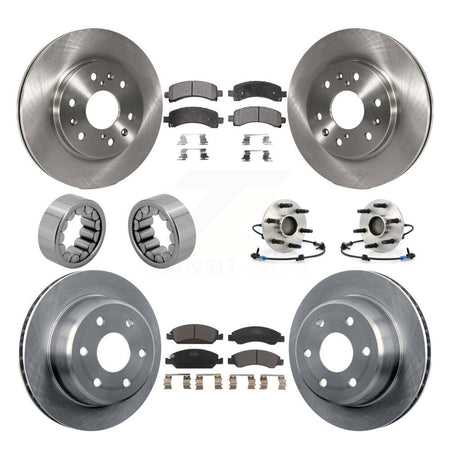 Front Rear Hub Bearing Brake Rotor Pad Shoe Kit (10Pc) For Chevrolet Express 1500 GMC RWD KBB-110578