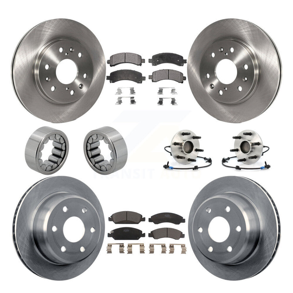 Front Rear Hub Bearing Brake Rotor Pad Shoe Kit (10Pc) For Chevrolet Express 1500 GMC RWD KBB-110578