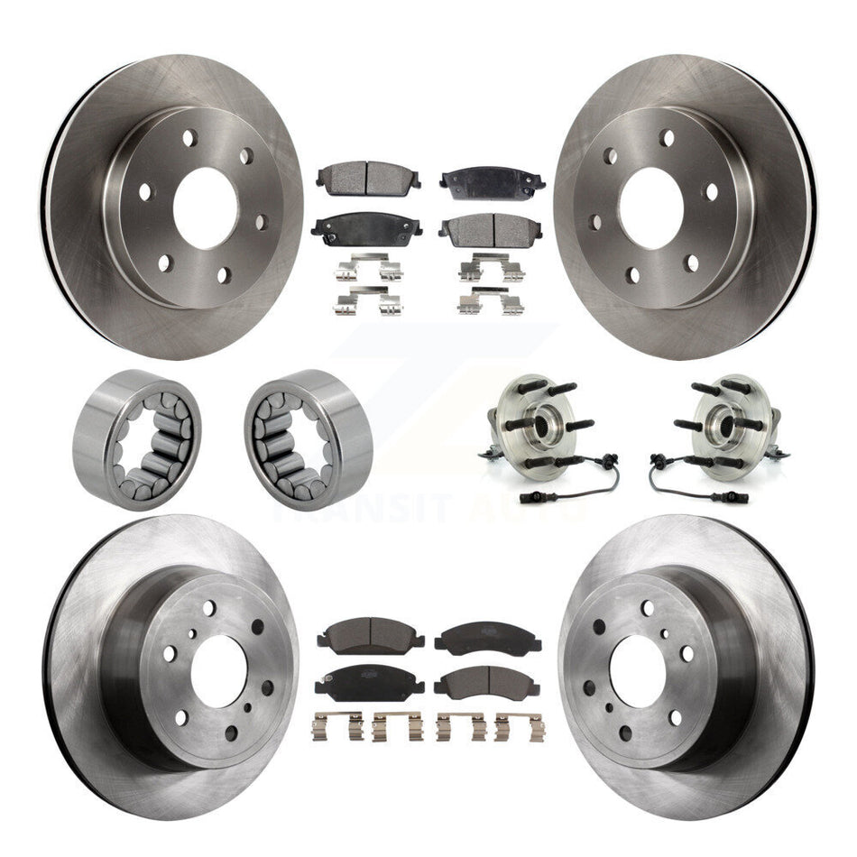 Front Rear Wheel Hub Bearing Disc Brake Rotor And Pad Shoe Kit (10Pc) For GMC Sierra 1500 KBB-110580