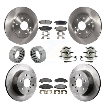 Front Rear Hub Bearing Brake Rotor & Pad Shoe Kit (10Pc) For Chevrolet Avalanche Cadillac KBB-110582