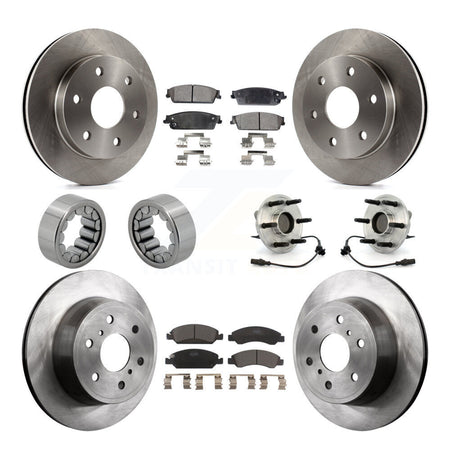 Front Rear Wheel Hub Bearing Disc Brake Rotor And Pad Shoe Kit (10Pc) For GMC Sierra 1500 KBB-110585
