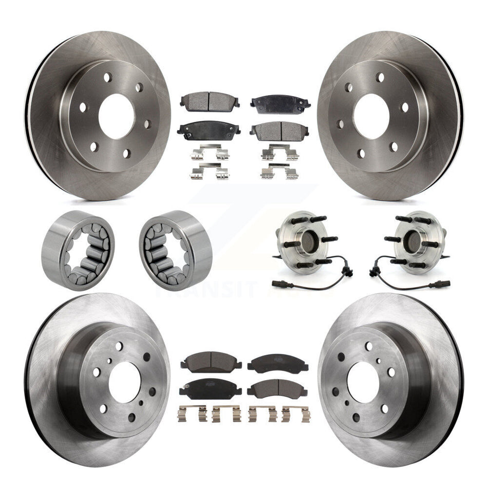 Front Rear Wheel Hub Bearing Disc Brake Rotor And Pad Shoe Kit (10Pc) For GMC Sierra 1500 KBB-110585