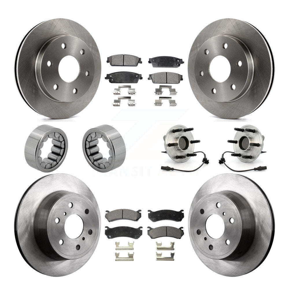 Front Rear Hub Bearing Disc Brake Rotor Pads Shoe Kit (10Pc) For Chevrolet Silverado 1500 KBB-110586