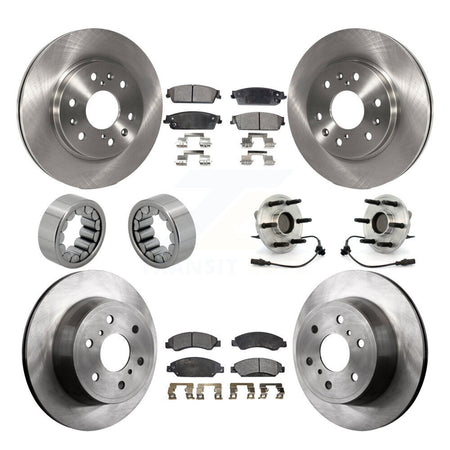 Front Rear Hub Bearing Brake Rotor Pads Shoe Kit (10Pc) For Chevrolet Avalanche GMC Tahoe KBB-110587