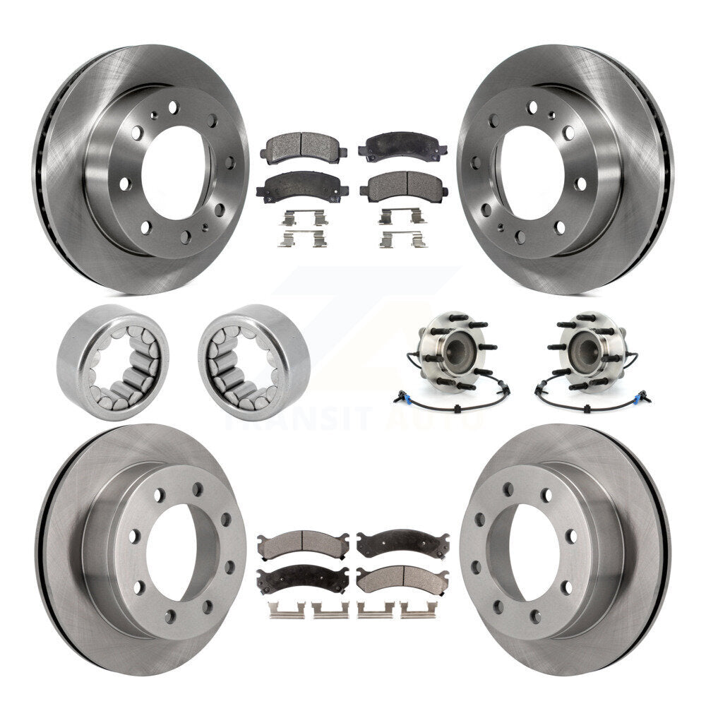 Front Rear Hub Bearing Brake Rotor And Pad Shoe Kit (10Pc) For Chevrolet Express 2500 GMC KBB-110692