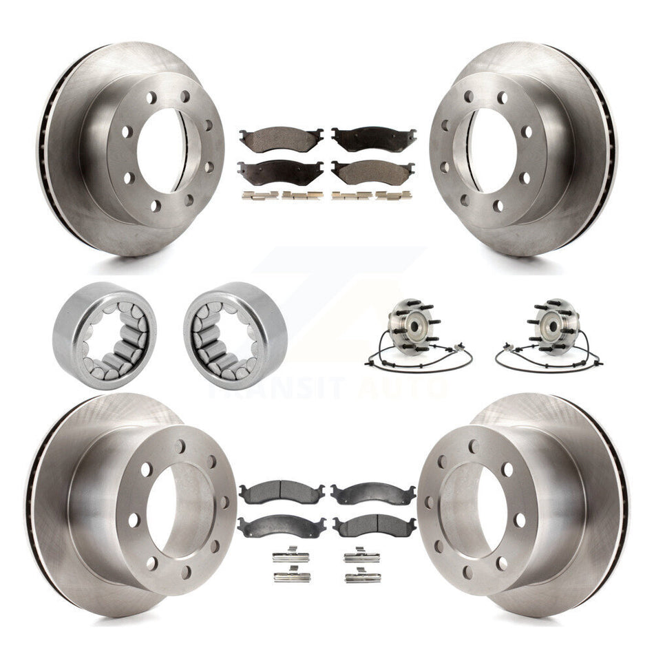 Front Rear Wheel Hub Bearing Disc Brake Rotor And Pads Shoe Kit (10Pc) For Dodge Ram 2500 KBB-110696