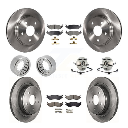 Front Rear Wheel Hub Bearing Disc Brake Rotor And Pads Shoe Kit (10Pc) For Dodge Ram 1500 KBB-110700