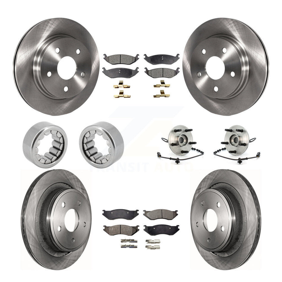 Front Rear Wheel Hub Bearing Disc Brake Rotor And Pads Shoe Kit (10Pc) For Dodge Ram 1500 KBB-110700