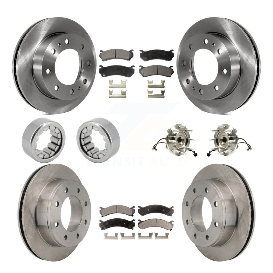 Front Rear Hub Bearing Brake Rotor & Pad Shoe Kit (10Pc) For GMC Chevrolet Silverado 1500 KBB-110706