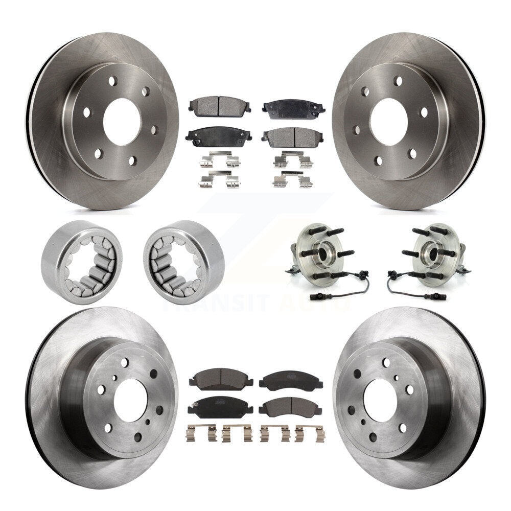 Front Rear Wheel Hub Bearing Disc Brake Rotor And Pad Shoe Kit (10Pc) For GMC Sierra 1500 KBB-110708