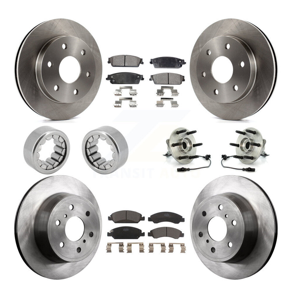 Front Rear Wheel Hub Bearing Disc Brake Rotor And Pad Shoe Kit (10Pc) For GMC Sierra 1500 KBB-110708