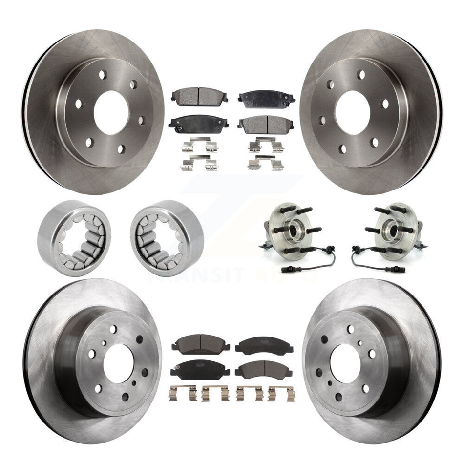 Front Rear Wheel Hub Bearing Disc Brake Rotor And Pad Shoe Kit (10Pc) For GMC Sierra 1500 KBB-110708