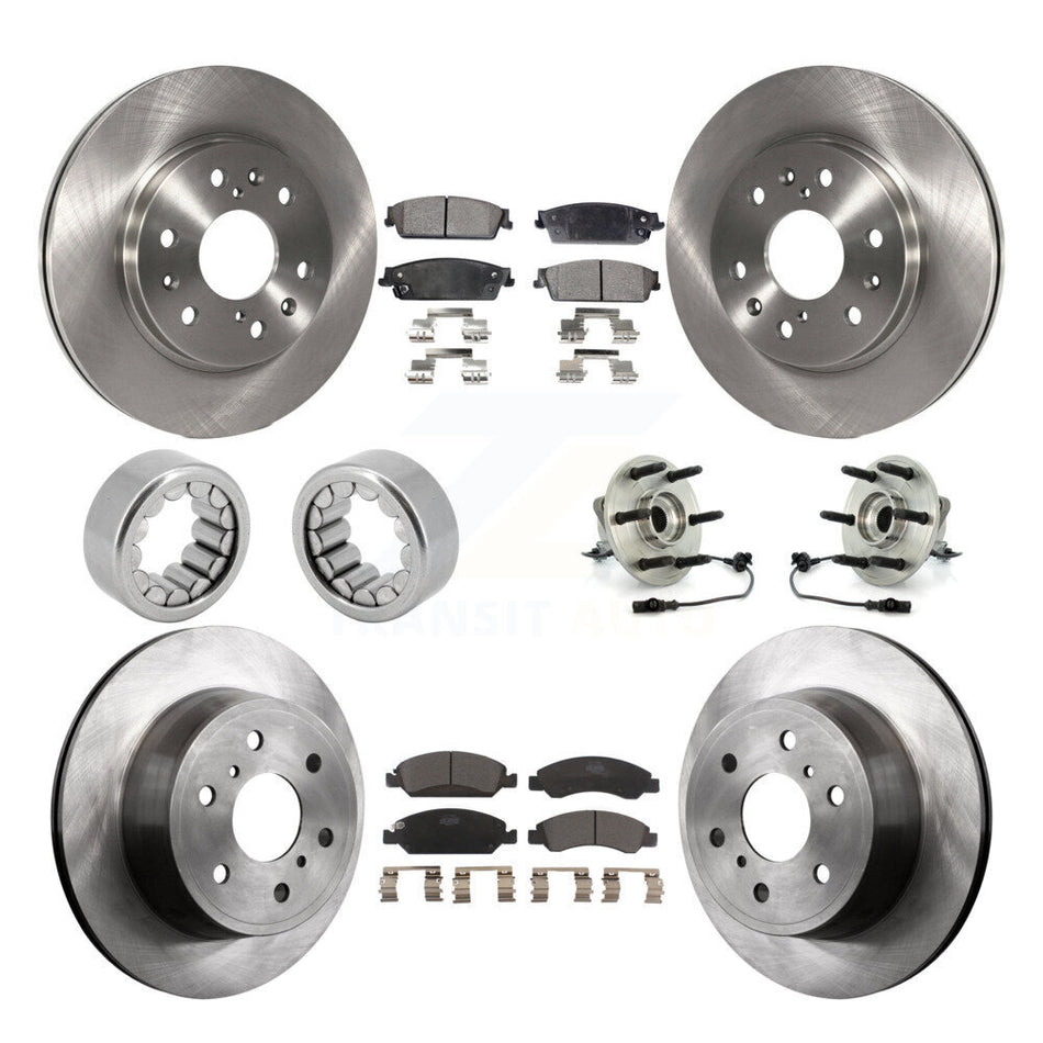 Front Rear Hub Bearing Brake Rotor & Pad Shoe Kit (10Pc) For Chevrolet Silverado 1500 GMC KBB-110710