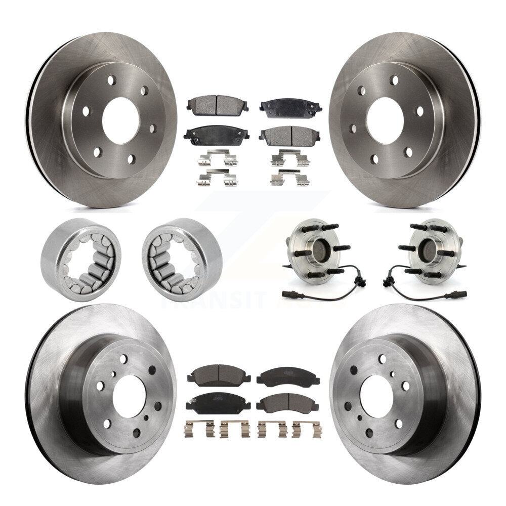 Front Rear Wheel Hub Bearing Disc Brake Rotor And Pad Shoe Kit (10Pc) For GMC Sierra 1500 KBB-110711